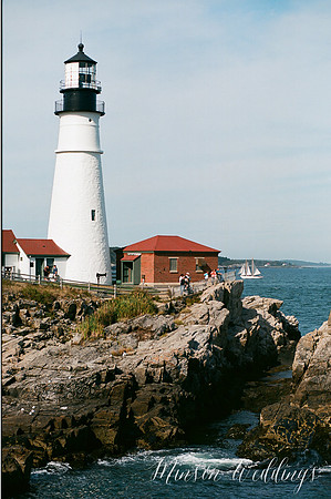 Cape Elizabeth lighthouse Maine wedding beach