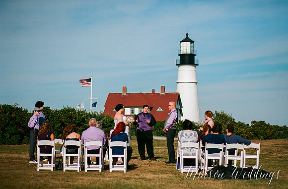 Cape Elizabeth lighthouse Maine wedding beach
