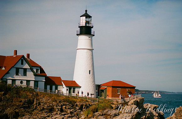 Cape Elizabeth lighthouse Maine wedding beach