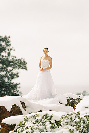 Snow Wedding Bride Kodak Pentax 645n Canon Portra Ektar MinsonWe