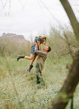 Desert Engagement Session Kodak Portra Minson Weddings Arziona