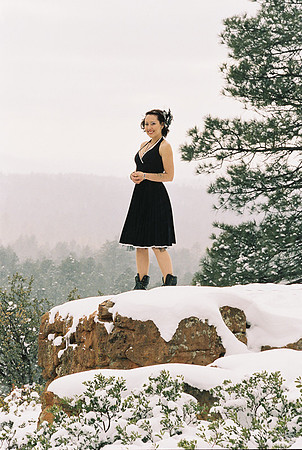 Snow Wedding Bride Kodak Pentax 645n Canon Portra Ektar MinsonWe