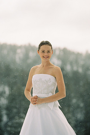 Snow Wedding Bride Kodak Pentax 645n Canon Portra Ektar MinsonWe