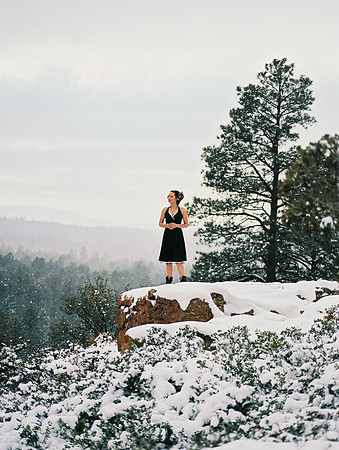 Snow Wedding Bride Kodak Pentax 645n Canon Portra Ektar MinsonWe