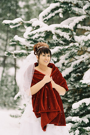 Snow Wedding Bride Kodak Pentax 645n Canon Portra Ektar MinsonWe
