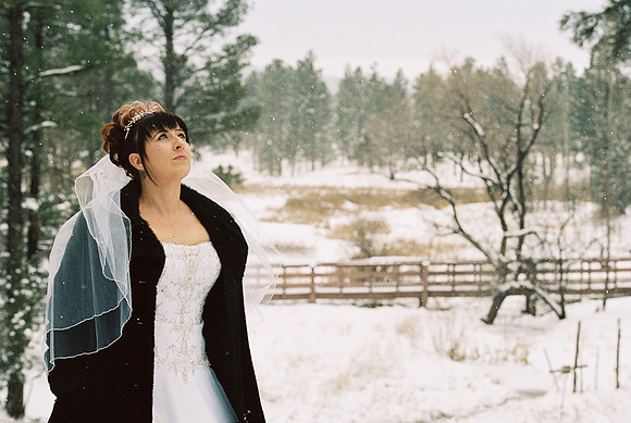 Snow Wedding Bride Kodak Pentax 645n Canon Portra Ektar MinsonWe