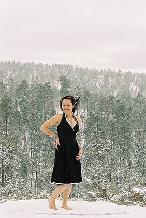Snow Wedding Bride Kodak Pentax 645n Canon Portra Ektar MinsonWe