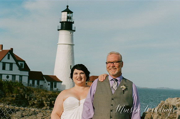 Cape Elizabeth lighthouse Maine wedding beach