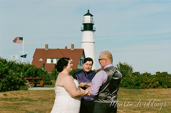 Cape Elizabeth lighthouse Maine wedding beach