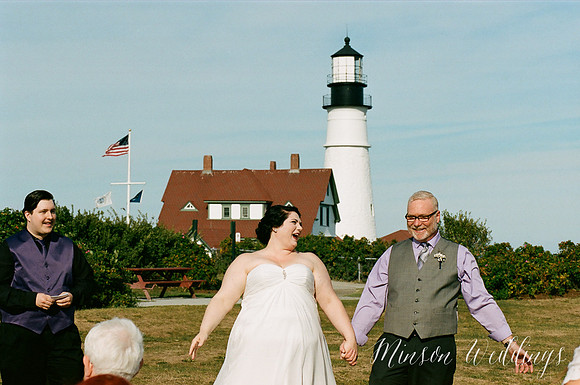 Cape Elizabeth lighthouse Maine wedding beach