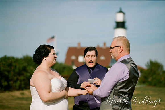 Cape Elizabeth lighthouse Maine wedding beach